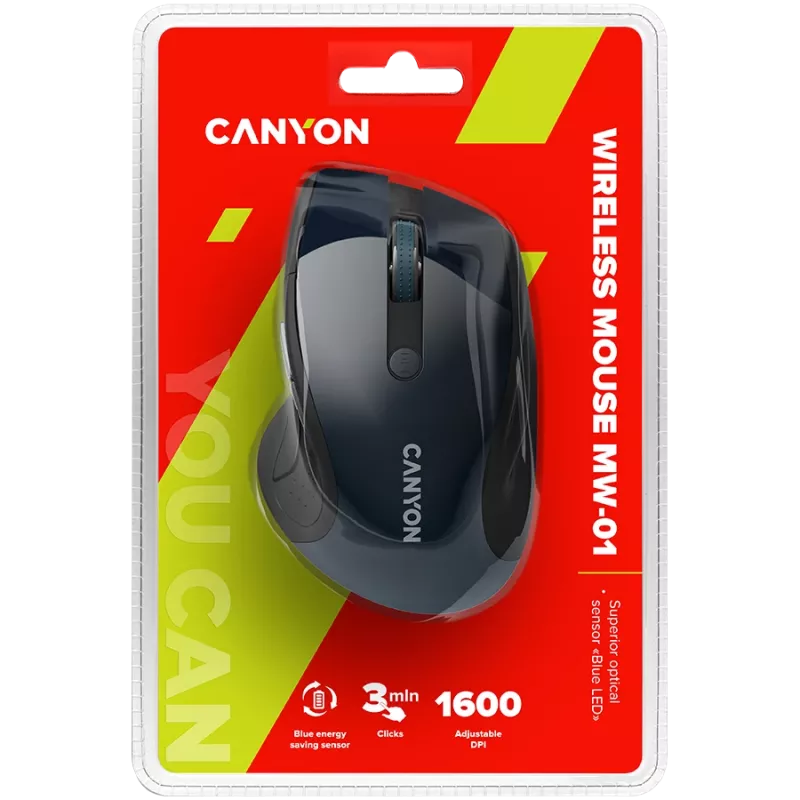 CANYON mouse MW-01 BlueLED Wireless Blue Grey