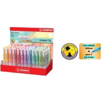 Highlighter Stabilo Textmarker swing cool Pastel, 48-color display, chisel tip 1.0–4.0 mm, pocket model, single piece