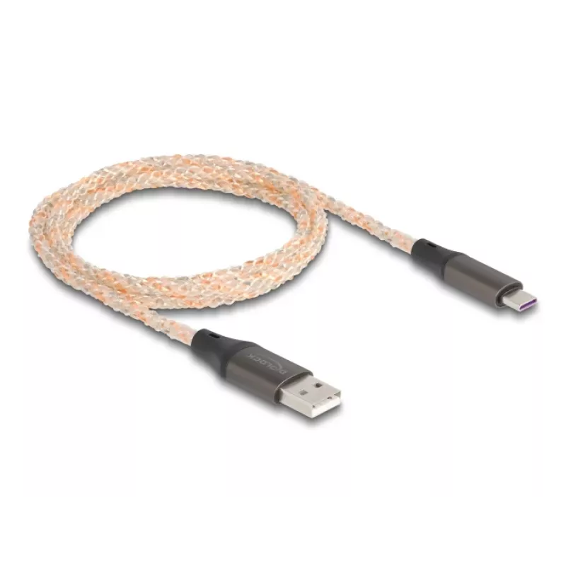 DeLOCK USB 2.0 Cable Type-A to USB Type-C RGB 1m
