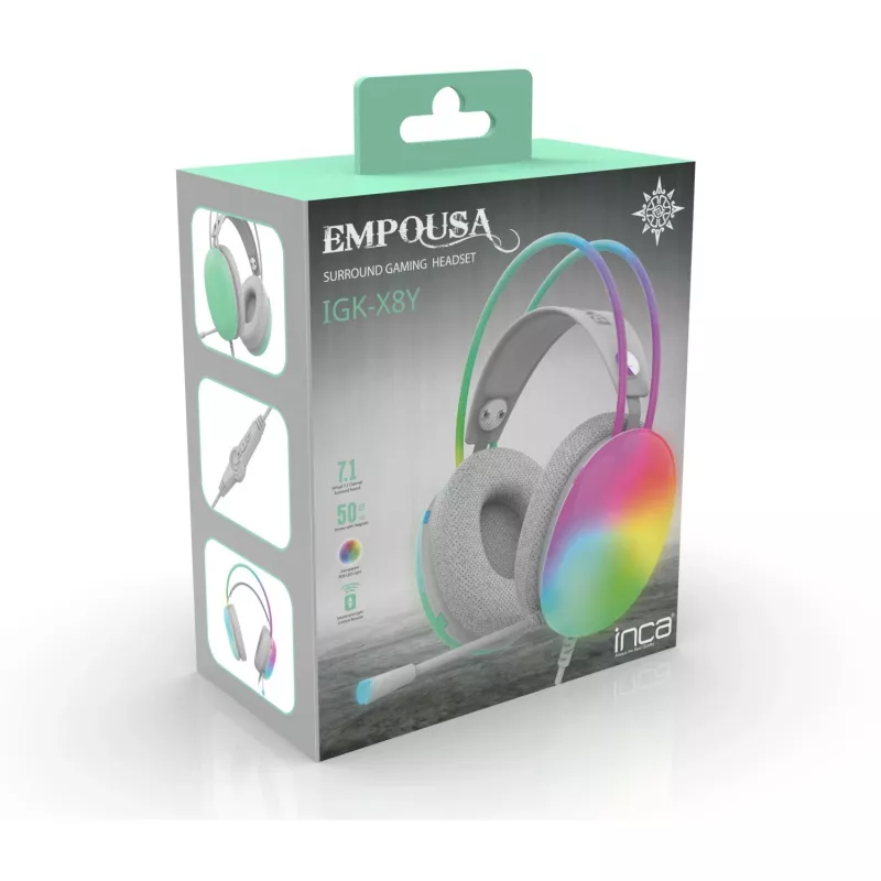 Cian Technology GmbH INCA Gaming Headset IGK-X8Y 7.1 USB RGB-LED turquoise - Headset