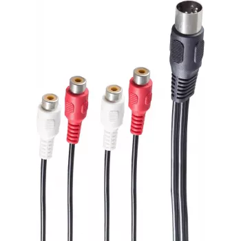 Audio Cable ShiverPeaks BS10231 0.2 m DIN (5-pin) 4 x RCA Black