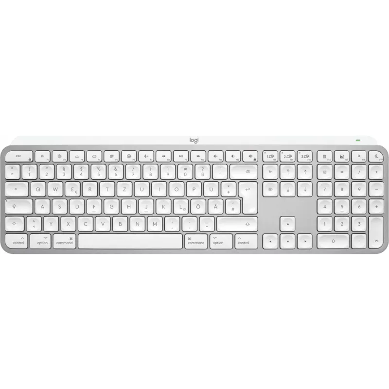 Logitech MX Keys S for Mac keyboard Office RF Wireless + Bluetooth QWERTZ German Aluminium White