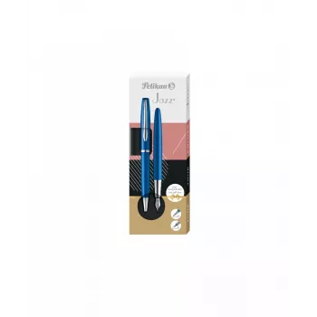 Ballpoint pen and Fountain pen Pelikan Jazz Noble Elegance Blue Silver