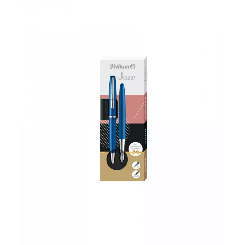 Ballpoint pen and Fountain pen Pelikan Jazz Noble Elegance Blue Silver