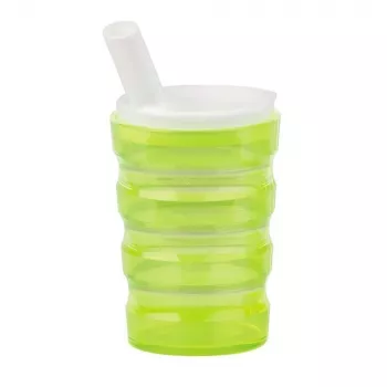 Assistive drinking mug PDS CARE 21013 - 200 ml yellow polypropylene, spill-resistant with lid