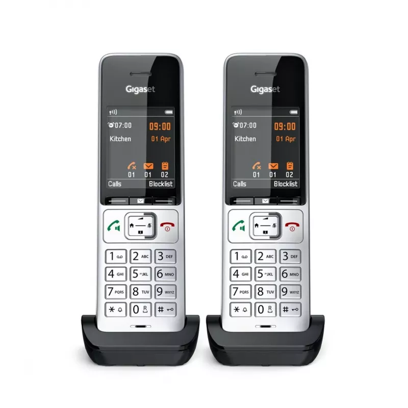 Gigaset COMFORT 500HX duo Analog/DECT telephone Caller ID Black, Silver