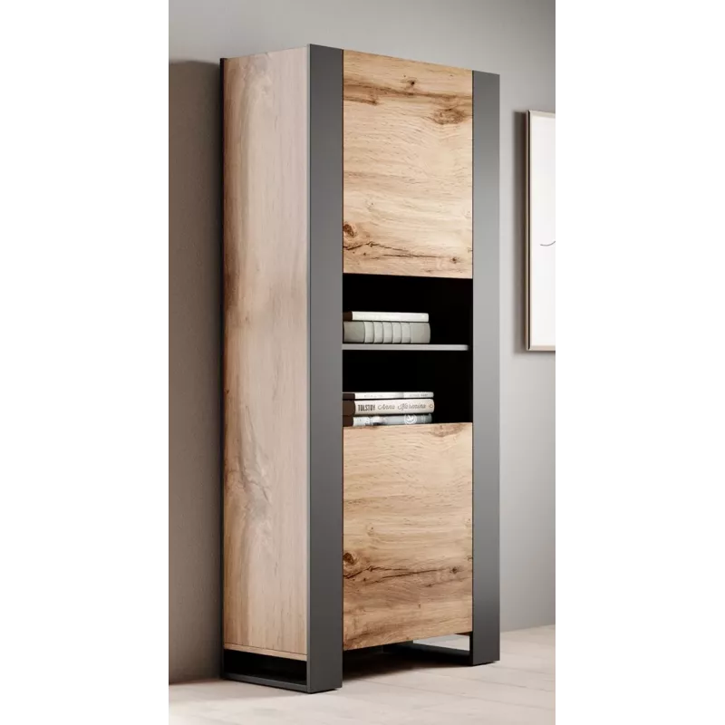 WOOD bookcase 65x40x170,5 oak wotan + anthracite