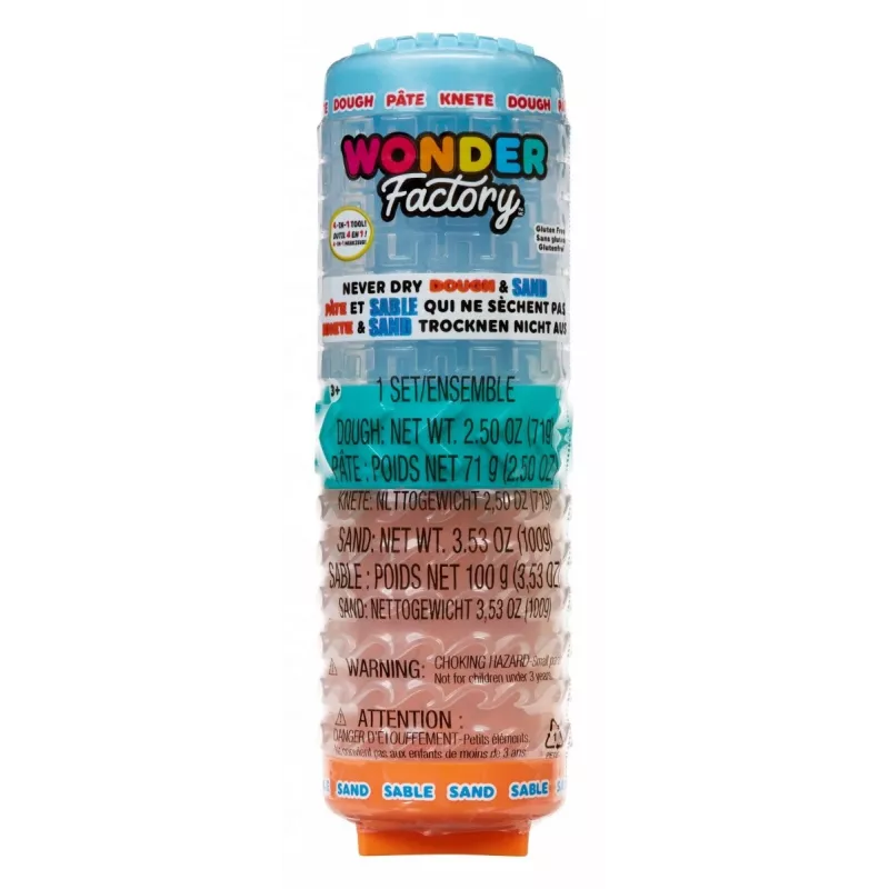 Plastic mass Wonder Factory Never Dry Dough, Light Blue, Orange