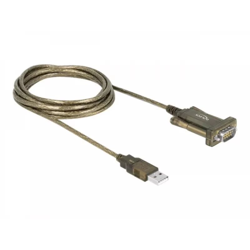 Serial Cable DeLOCK 64073 USB Type-A DB-9 Transparent 2m