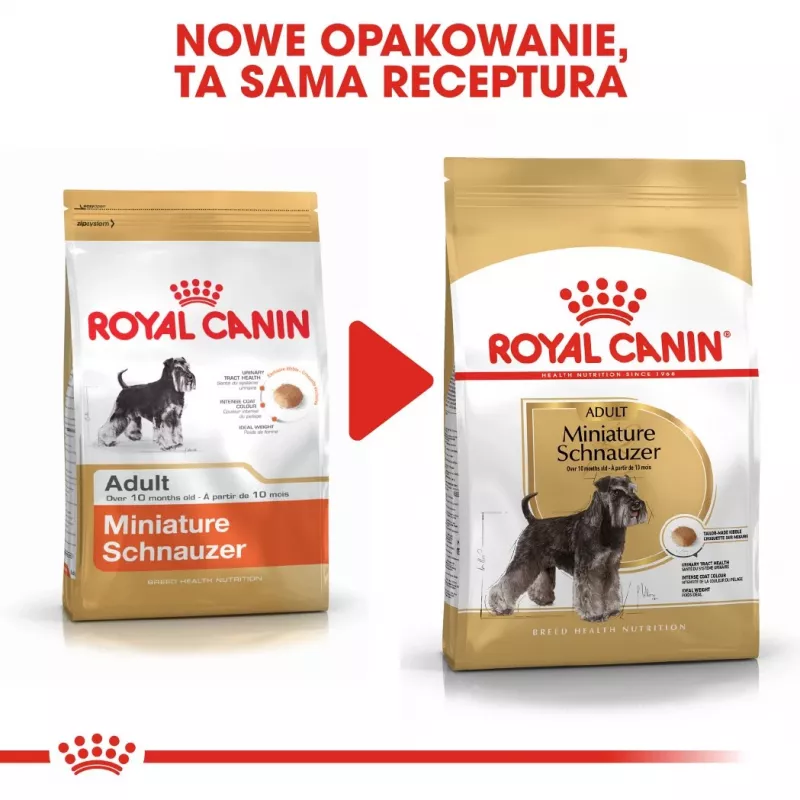 Dry Dog Food Royal Canin Miniature Schnauzer Adult, Poultry, 3 kg, for Small Breeds