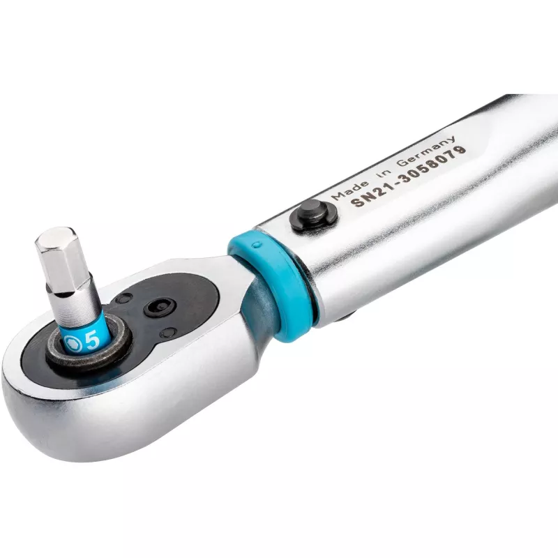 Torque Wrench 5107B-3CT for Bits, 1/4 (Blue/black, reversible ratchet)