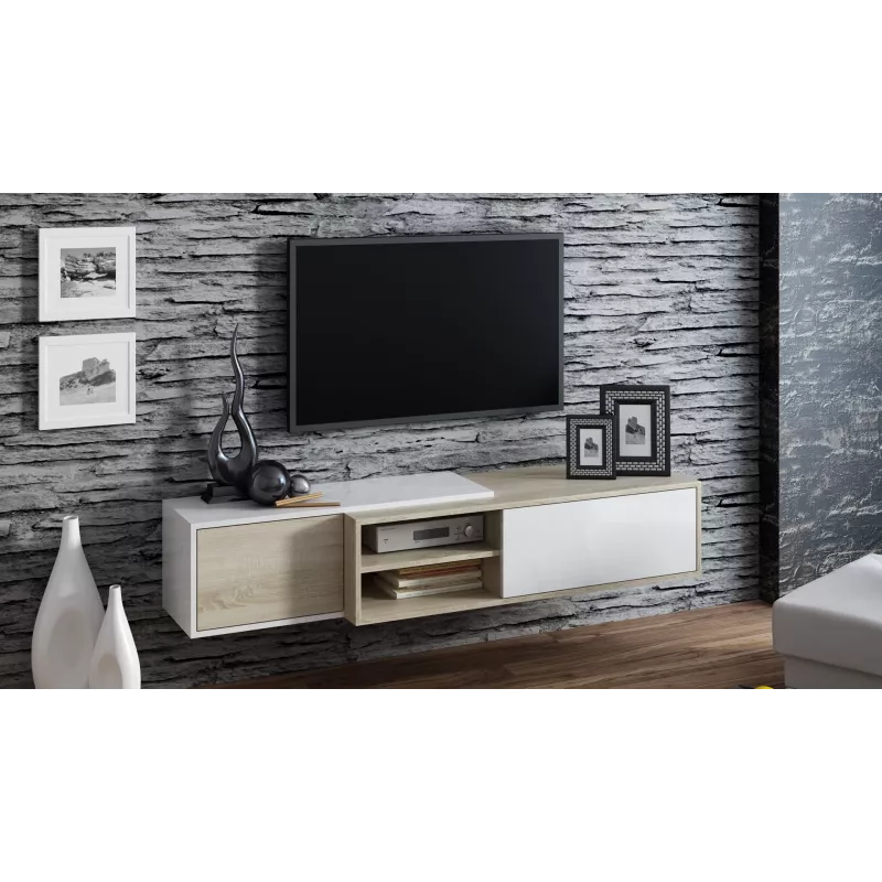 Cama TV cabinet SIGMA1 180 sonoma oak/white gloss