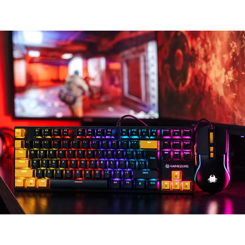 Tracer HORNET 87 keyboard Mouse included Gaming USB QWERTY English Black, Yellow