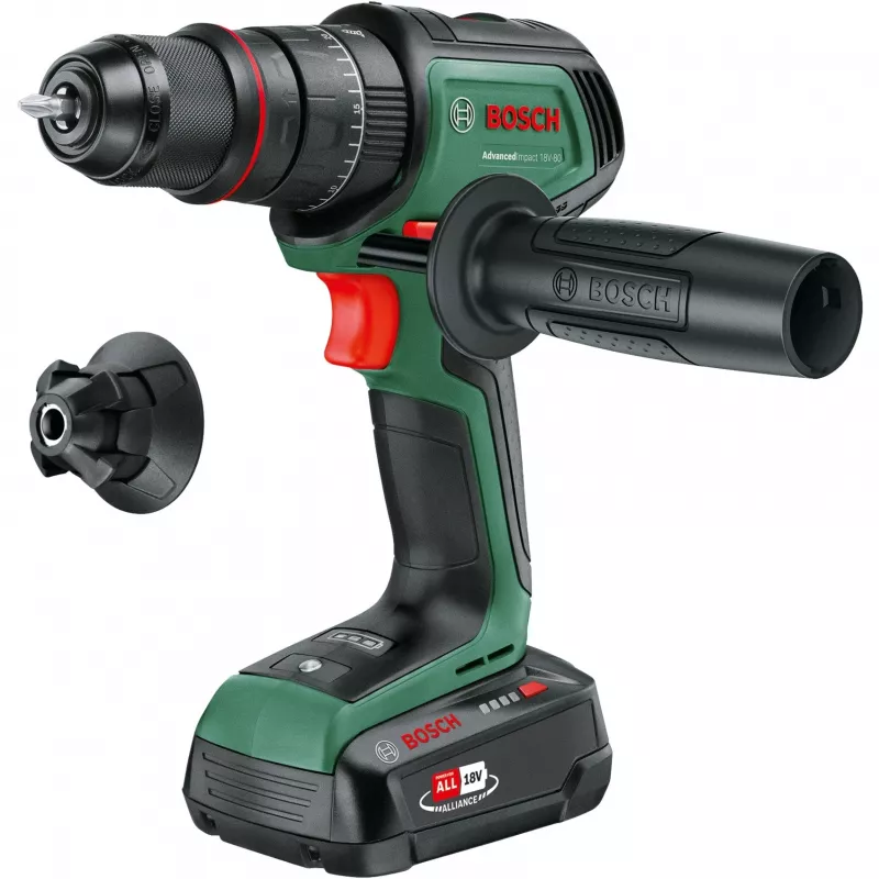 Cordless Impact Drill Driver AdvancedImpact 18V-80 QuickSnap (Green, 2x Lithium-Ion Battery 2,0Ah + 4,0Ah, Carry Case, POWER FOR ALL ALLIANCE)