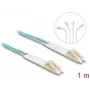 Delock - Network Cable - LC Multi-Mode (M) angled to LC Multi-Mode (M) angled - 1,0m - Fibre Optic - Duplex - 50/125 micrometre - OM3 - Halogen-Free - aquamarine (88079)
