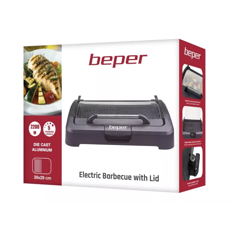 Electric kettle Beper 90.871 1.7 L 2200 W, cordless jug with removable limescale filter