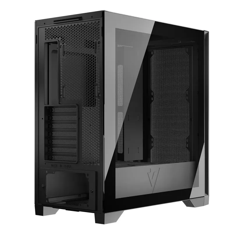 PC Case MODECOM VOLCANO EXPANSE S MIDI Black — tempered glass, USB-C, supports micro ATX, GPU up to 430 mm