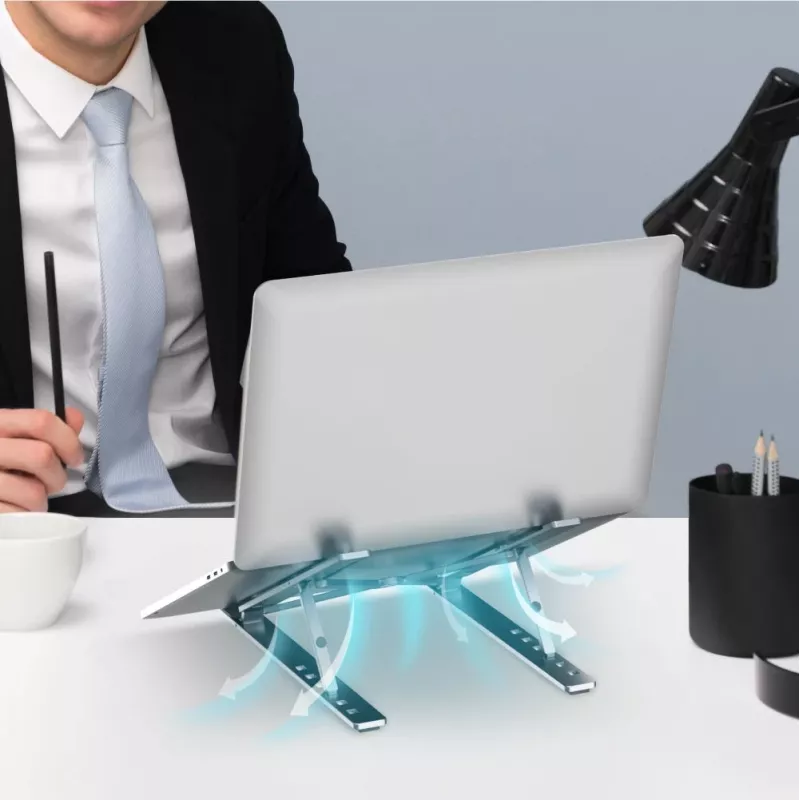 Laptop stand UNITEK OT155SL Silver Aluminium 13-41° tilt