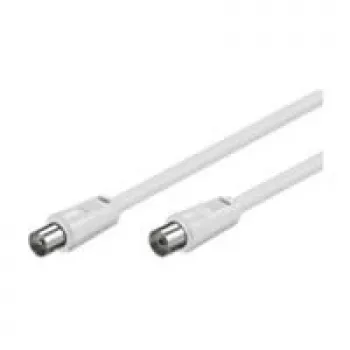 Wentronic Goobay Antenna Connection Cable, 100% Shielded, White, 2.5 m - Coax Plug Koax-Socket (50718)