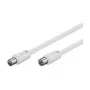 Wentronic Goobay Antenna Connection Cable, 100% Shielded, White, 2.5 m - Coax Plug Koax-Socket (50718)