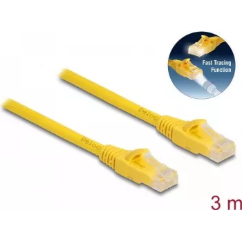DeLOCK RJ45 Cable Cat.6A U/UTP Fast Tracing 3 m Yellow