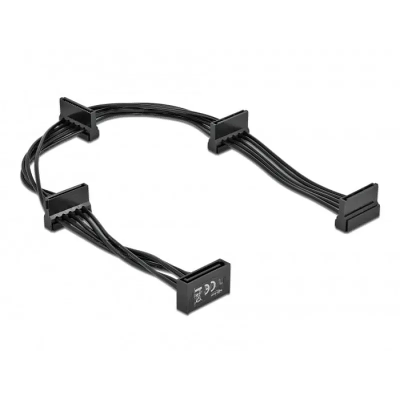 SATA cable DeLOCK 60395 0.4 m SATA 15-pin 4 x SATA 15-pin Black