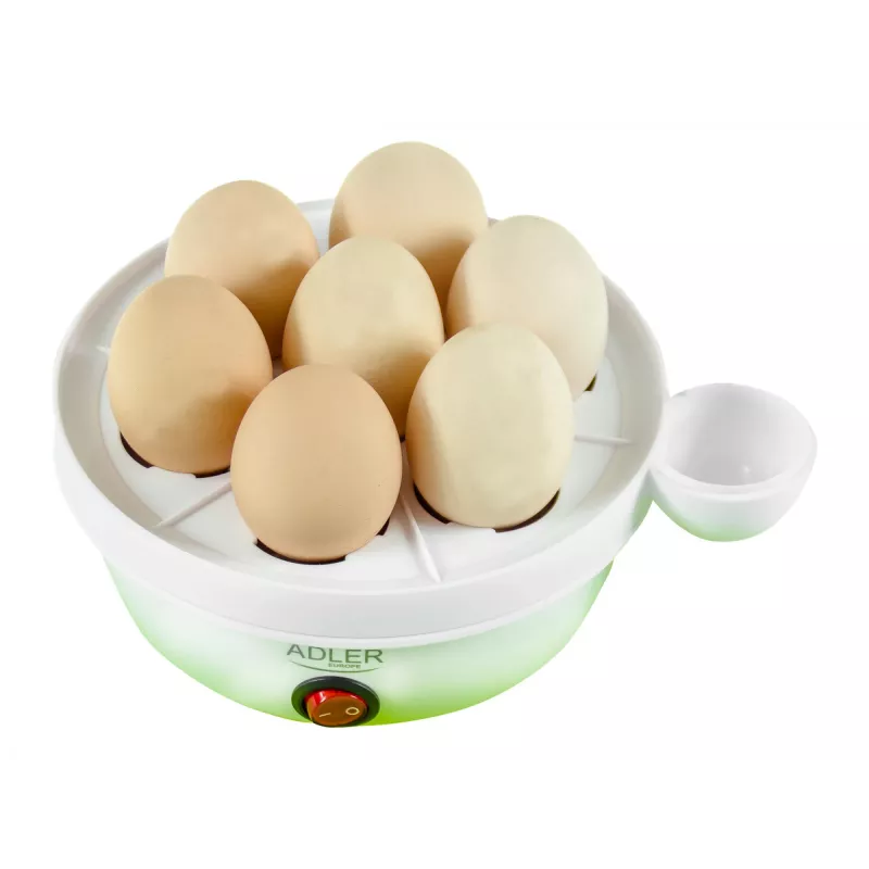 Egg cooker Adler AD 4459 — 7-egg capacity, 450 W, white, button control, ready alarm