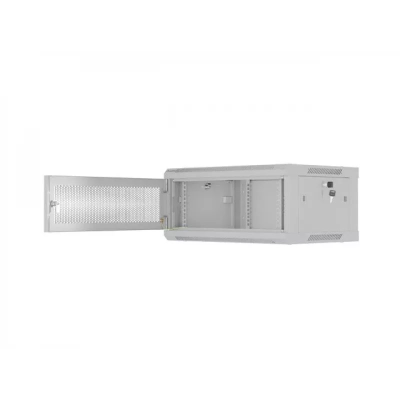 Lanberg WF01-6404-23S 19 inch 4U Wall-Mount Rack Cabinet 600x450 mm Grey Perforated Door Flat Pack