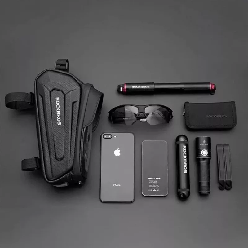 Rockbros B68-1 Bike frame bag Phone pocket 1.7l Black