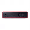 Audio interface Focusrite Scarlett 2i2 4th Gen — 2-in/2-out USB-C, 24-bit/192kHz, 69 dB preamps, desktop, black/red