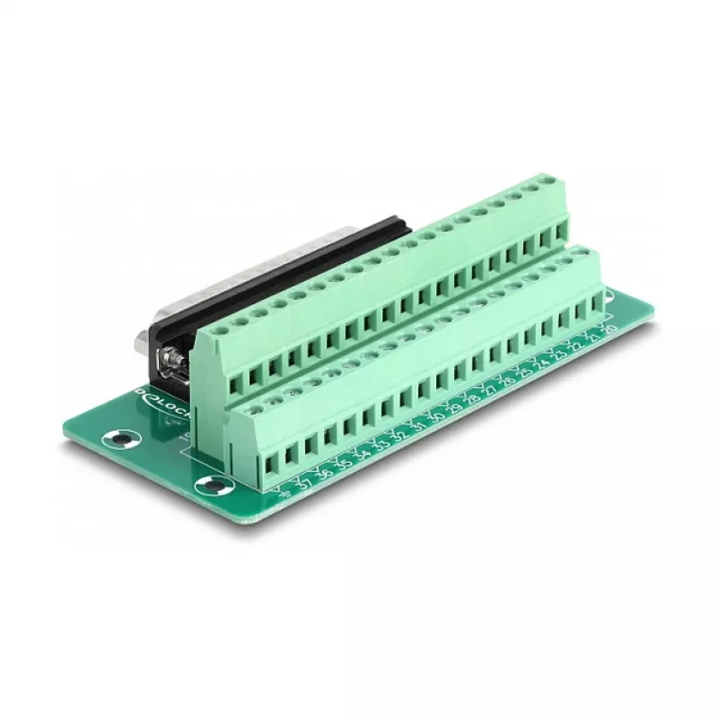 DeLOCK D-Sub 37 pin male to Terminal Block for DIN rail 51mm 30mm 116mm