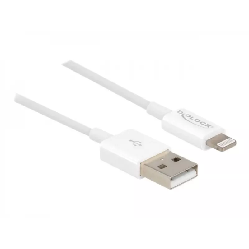 USB data and power cable DeLOCK 83000 for iPhone iPad iPod white 1 m