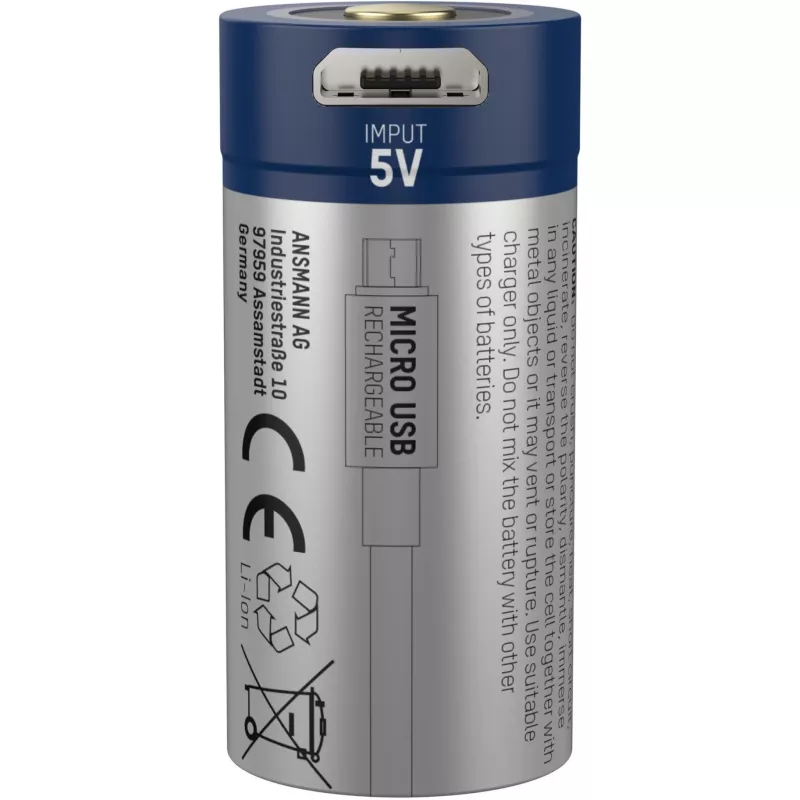 Ansmann 16340 Li-ion rechargeable battery 850 mAh 3.6 V Micro USB input 1300-0015