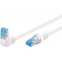 Goobay CAT 6A Patch Cable 1x 90° angled, S/FTP (PiMF), White, 2 m - latch tab top, LSZH Halogen-Free, Copper (51565)