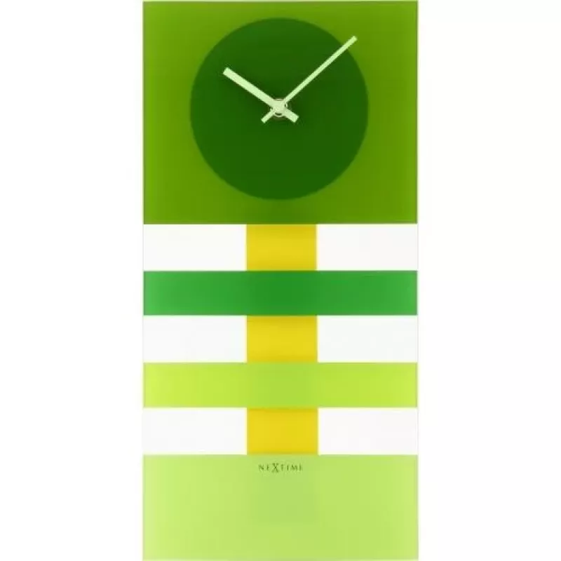 NeXtime klok 2855gn Bold Stripes, 19 x 38 cm, Wall, Green