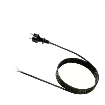 Bachmann - Power Cable - Type F (M) to without plug - AC 250 V - 5,0m - Moulded - Black (322.176)