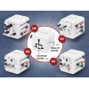 Universal travel power adapter GEMBIRD TPA-INT-01-W — input 100–250V, Type G plug, compact dimensions 84×56×85 mm