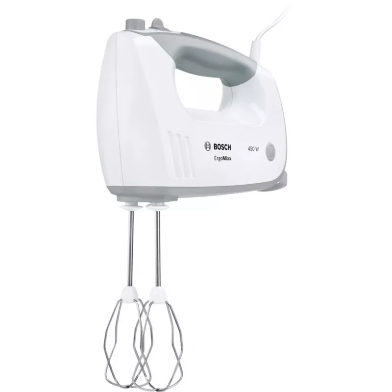 Hand mixer Bosch MFQ36400 — 450 W, 5 speeds, turbo, 1.3 m cord, grey/white