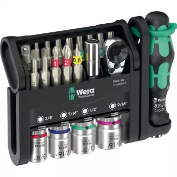 Wera Tool-Check Modular Imperial mini ratchet, socket and bit set, 21 pieces (05049001001)