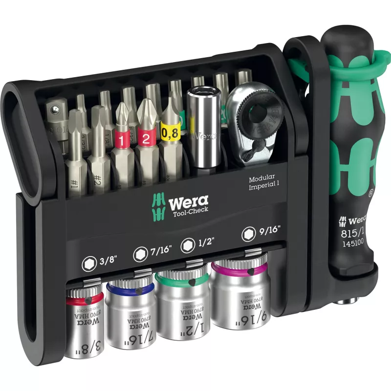 Wera Tool-Check Modular Imperial mini ratchet, socket and bit set, 21 pieces (05049001001)