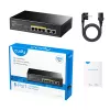 Network switch Cudy FS1006P Fast Ethernet 6-port (4 PoE, 1 PoE+) 10/100 Mbps, 1.2 Gbit/s bandwidth, metal housing, rack/wall mount