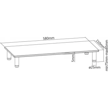ROLINE - Stand - for LCD-Display - Metall, Glas