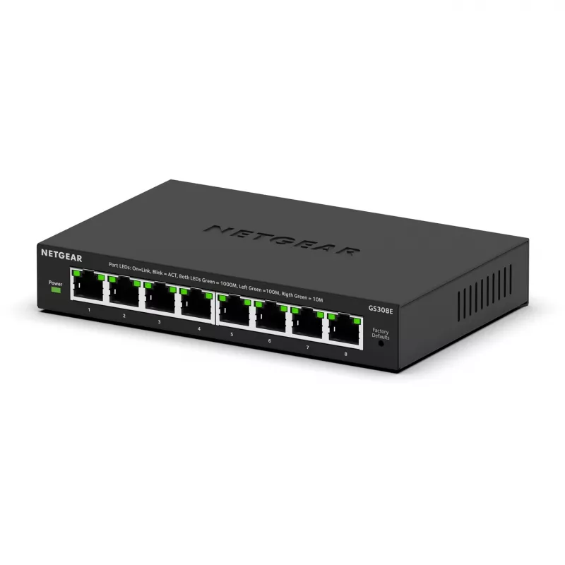 NETGEAR GS308E Managed L2/L3 Gigabit Ethernet (10/100/1000) Black