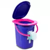 GreenBlue GB320BR 19L Portable Camping Toilet Bucket Travel Festival with Handle Detachable Seat - Navy Blue & Pink