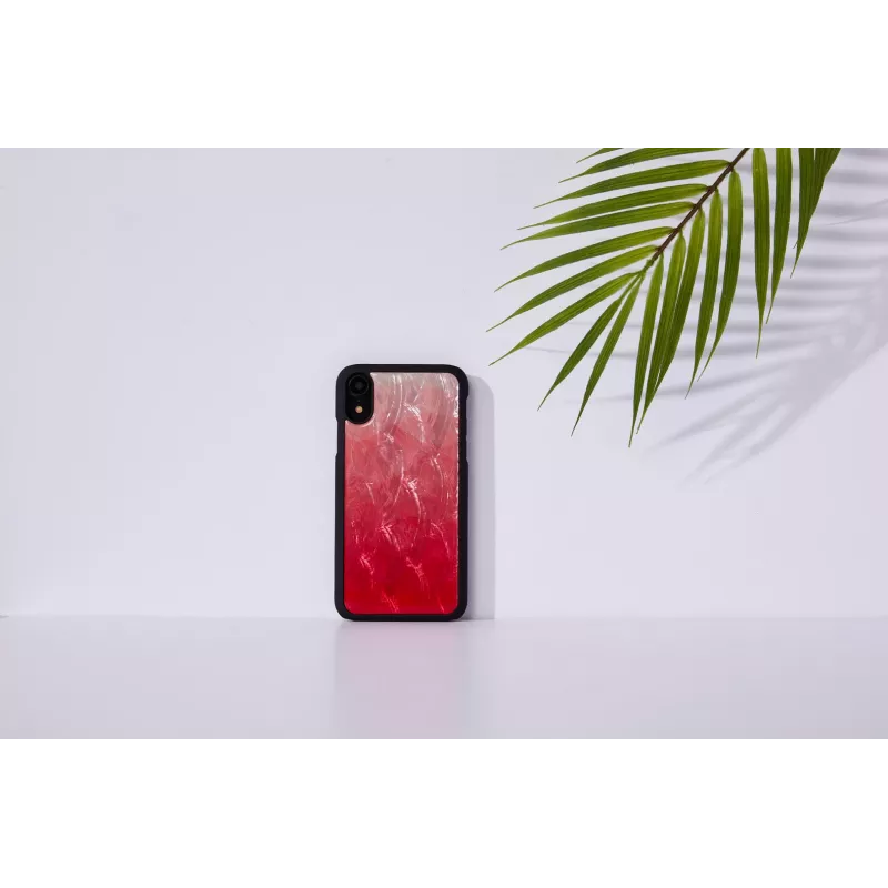 Phone case iKins for iPhone XR — pink lake and black two-tone protective cover