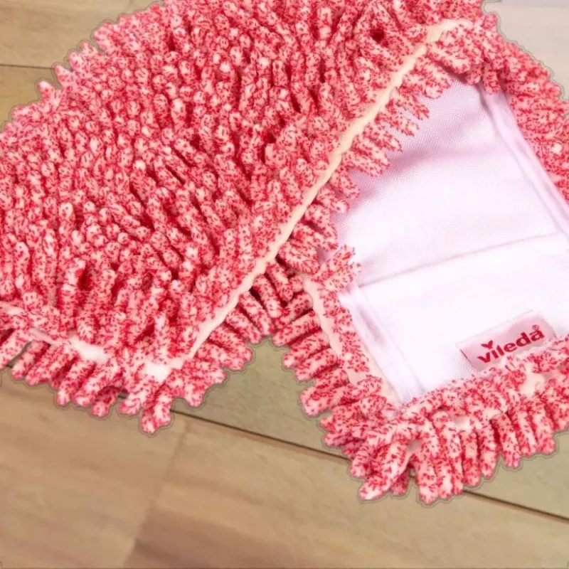 Flat mop VILEDA 140992 — microfiber wet/dry head for hard floors, washable up to 60°C, red/white, 1 pc
