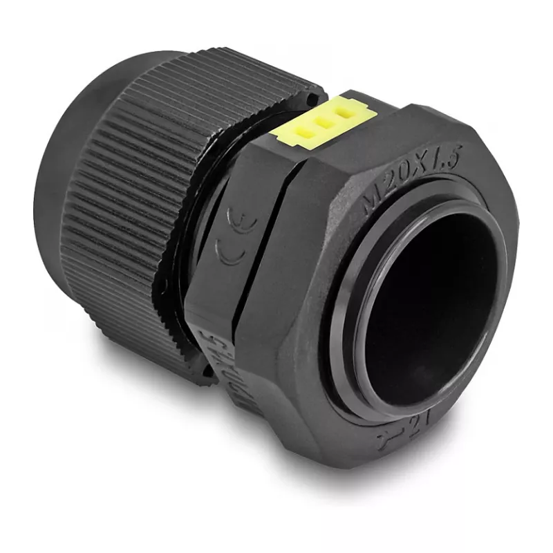 DeLOCK Cable Gland M20 with ventilation IP68 dust and waterproof black 2 pieces