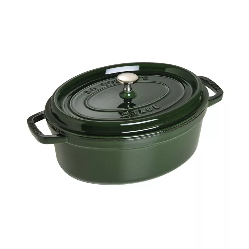 Staub La Cocotte 33 cm Oval Cast Iron Dutch Oven, Basil Green