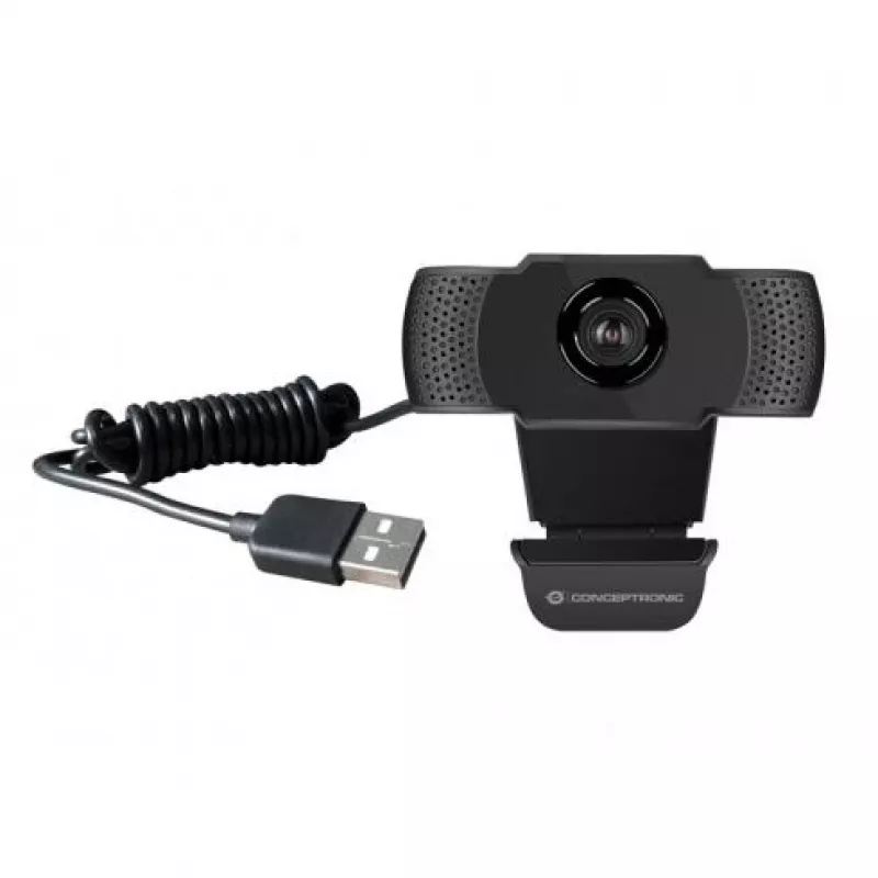 Conceptronic AMDIS 1080P Full HD Webcam with Microphone, 2 MP, 1920 x 1080 pixels, Full HD, 30 fps, H.264, M-JPEG, YUV, 90°