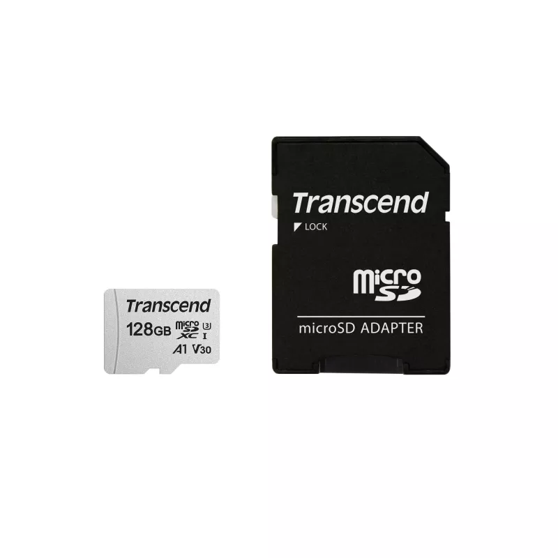 Flash Memory Transcend 128GB MicroSDXC SD300S with Adapter